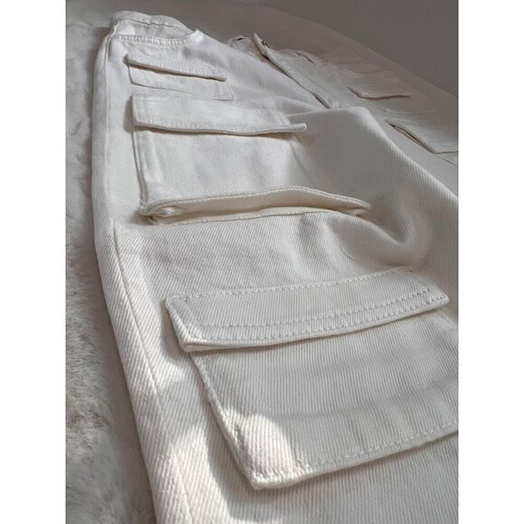 New Maje Paris Size EU38 ( US6 ) POCKETO JEANS high-waisted cargo jeans - White - Picture 7 of 13